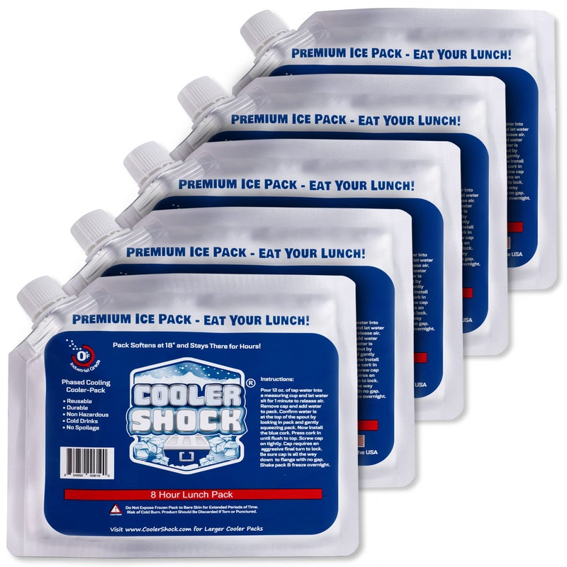Cooler Shock Ice Packs for Cooler - Long Lasting Reusable Freezer Packs for Lunch Boxes and Backpack Cooler - Ice Packs for Camping Gear, Fishing, Road Trip & Beach Must Haves - Image 1